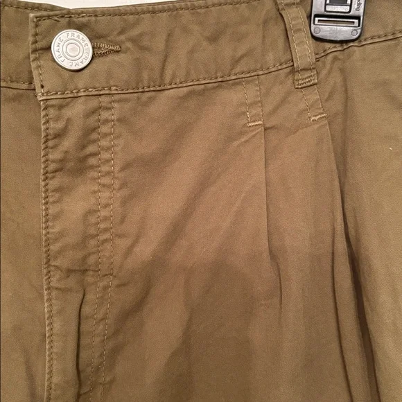 Frame Cotton Pleated Wide Army green Chino Pants Sz 27 - Picture 4 of 7